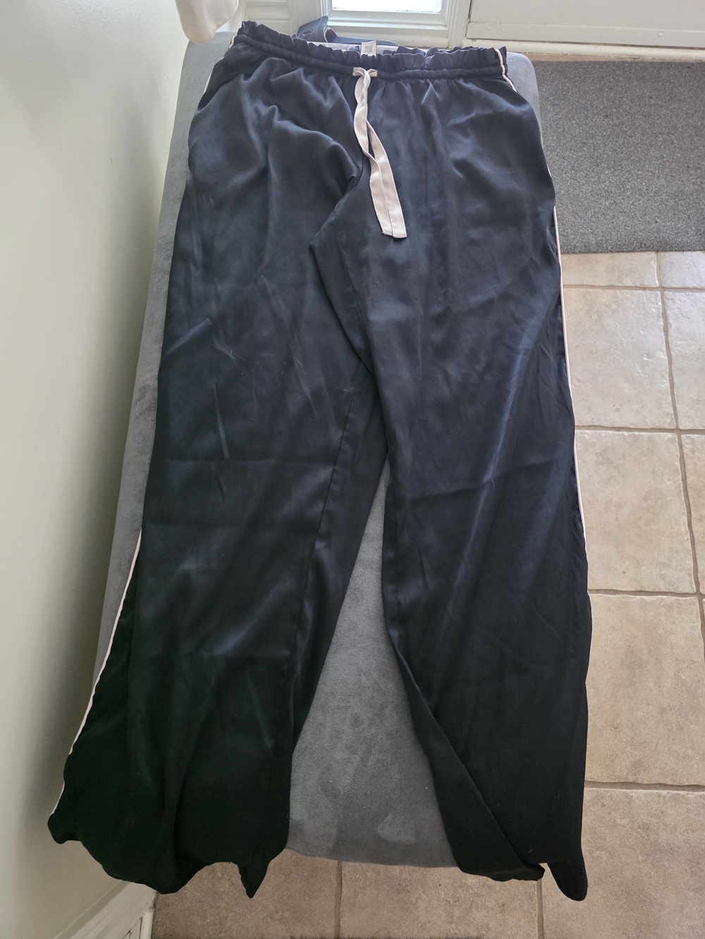 Victoria's Secret Black Jogger Pants with White Drawstring